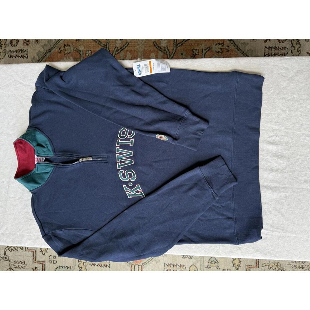 Vintage Dead Stock K-Swiss Men's Half-Zip Sweatshirt NWT Sz M